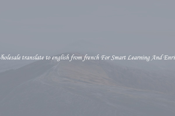 Buy Wholesale translate to english from french For Smart Learning And Enrichment