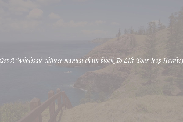 Get A Wholesale chinese manual chain block To Lift Your Jeep Hardtop