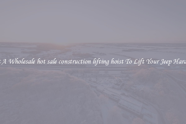 Get A Wholesale hot sale construction lifting hoist To Lift Your Jeep Hardtop