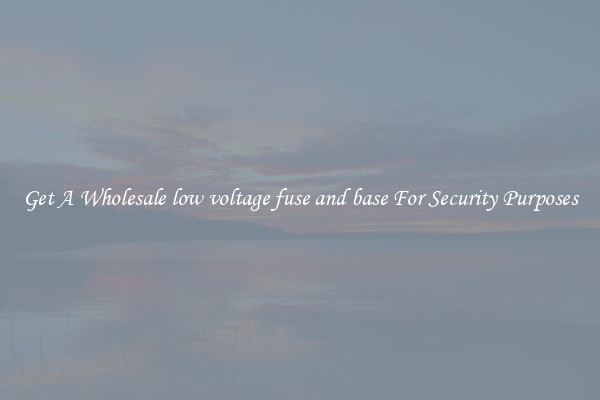 Get A Wholesale low voltage fuse and base For Security Purposes