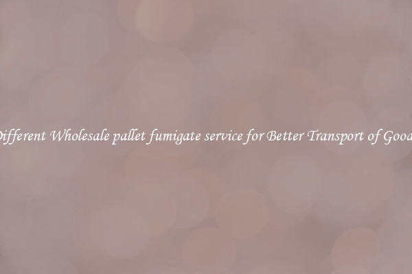 Different Wholesale pallet fumigate service for Better Transport of Goods 
