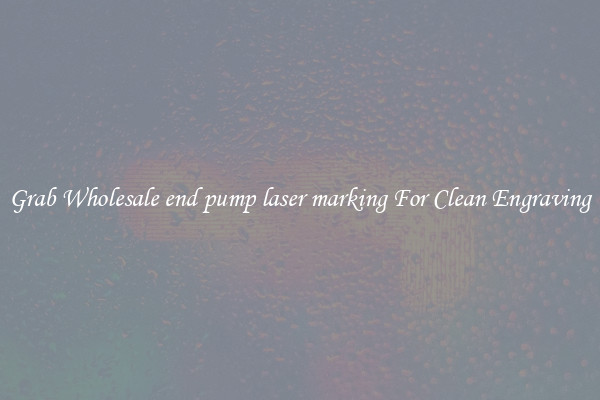 Grab Wholesale end pump laser marking For Clean Engraving